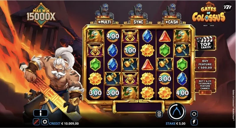 Gates of Colossus MultiChase - schermata principale con rulli 6×5